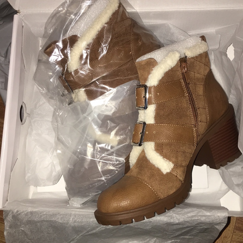 9 West Ankle Leather/Suede Booties - Picture 2 of 3